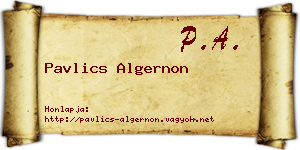Pavlics Algernon névjegykártya